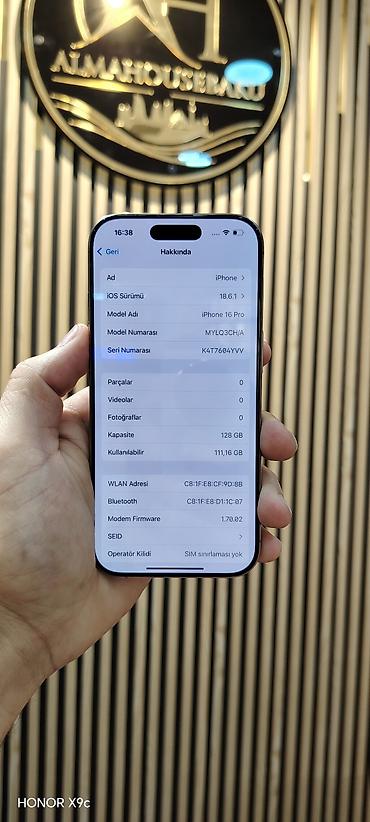 iphone usb: IPhone 16 Pro, 128 GB, Desert Titanium, Simsiz şarj, Sənədlərlə, Face ID — 8
