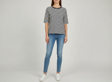 białe t shirty tommy hilfiger damskie: Tom Tailor, Bluzka damska, rozmiar M