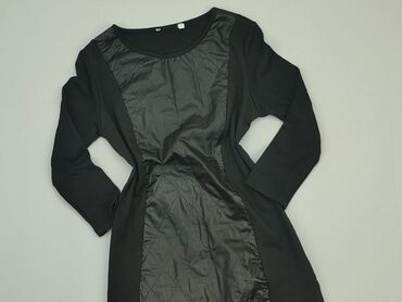 czarna sukienki z tiulowymi rękawami: Sukienka, S, stan - Bardzo dobry