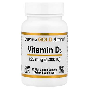 Şəxsi əşyalar: California Gold Nutrition qida əlavələri seti - Vitamin D3, 125 mcg — 6