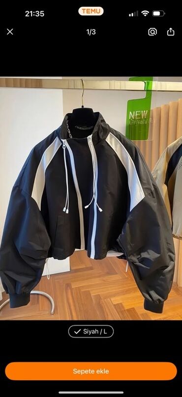 шуба из овчины азербайджанская: Qara/Kontrast ağ detallı sport üslublu küləkkeçirməz jaket. Trzedir -