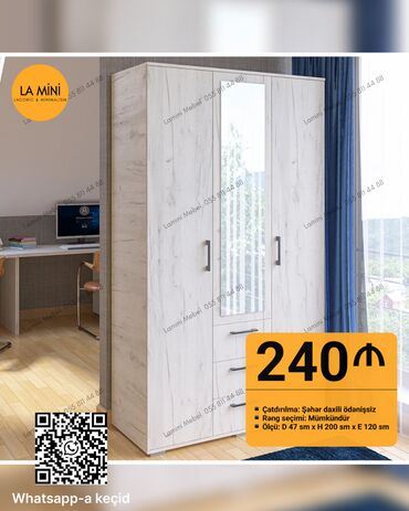 Komodlar: Düz dolab, Yataq otağı üçün, Paltar üçün, Açılan, Korpuslu, 3 qapılı