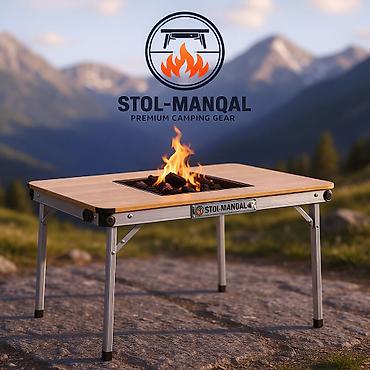 dos eti: Premium Camping Stol-Manqal - 2-si 1-də həll: geniş piknik stolu və — 6