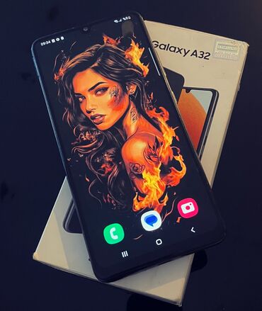 Samsung: Samsung Galaxy A32, 128 GB, rəng - Boz, Barmaq izi, İki sim kartlı, Face ID