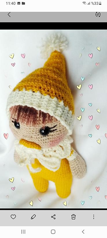 kukla sekili: Əllə toxunmuş amigurumi kukla - Material: yumşaq akril/ pambıq — 2