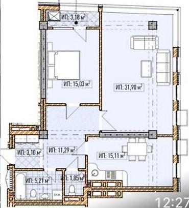 15: 2 комнаты, 87 м², Асанбай мкр Элитка, 7 этаж, ПСО (под самоотделку) — 4