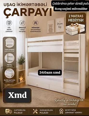 Uşaq ikimərtəbəli çarpayı - Ölçü: standart iki mərtəbəli model - lalafo.az -da Uşaq ikimərtəbəli çarpayı - Ölçü: standart iki mərtəbəli model -