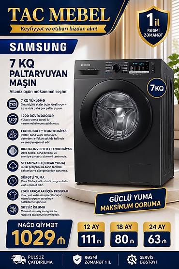 philips xenium 9@9s: Paltaryuyan maşın Samsung, 9 kq, Yeni, Avtomat, Qurutma var, Kredit var, Pulsuz çatdırılma — 1