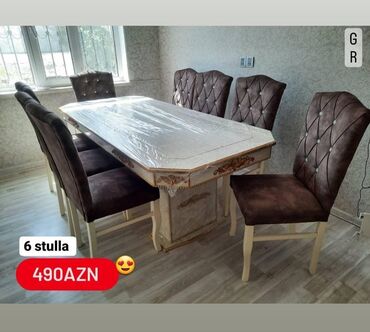 Masalar: Qonaq otağı üçün, Yeni, 6 stul