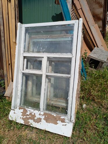 Окна: Деревянное окно, цвет - Белый, Б/у, 120 *90, Самовывоз