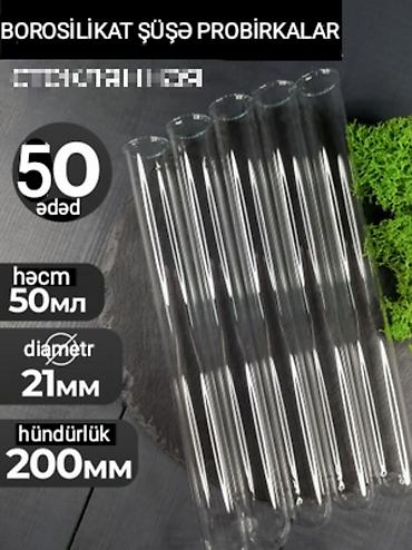 kimya iş dəftəri: Sınaq şüşələri - laboratoriya üçün xalis borosilikat şüşədən — 1