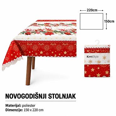 KMT Božićni stolnjak sa motivom božićnog cveća 286111 Dekorativni