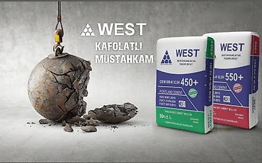 семент стойка: WEST (Андижан) цемент, M-450, цвет - Серый, 50 кг/м³, Оптом — 1