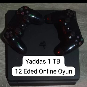 PS4 (Sony Playstation 4): Ps Slim İdeal Vezyetde Blomu Bele Yerindedir Yaddas 1 TB Ustunde 2