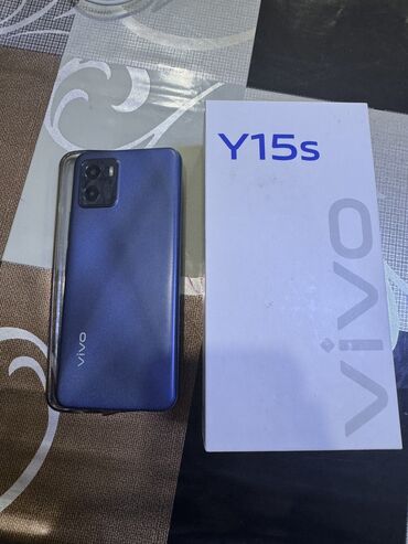телефон за 1500: Vivo Y15s 2021, Б/у, 32 ГБ, цвет - Синий, 2 SIM