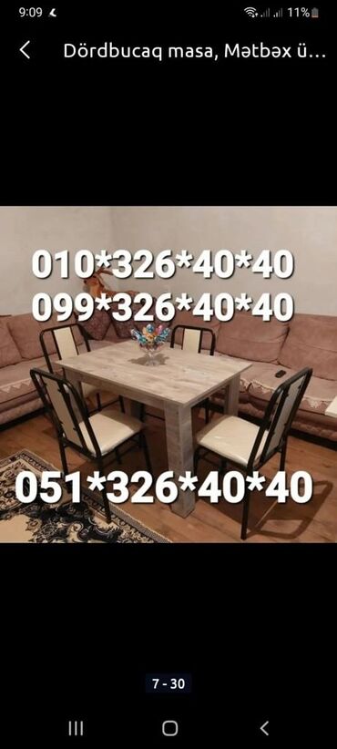 Sifarişlə masa və oturacaq dəstləri: Kravat çarpayi istediyiniz olcude istediyiniz rengde parcadan ve — 7