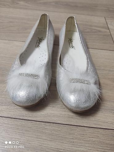 balerina: Qız uşaqları üçün parlaq balerina ayaqqabıları - Rəng: gümüşü, iri — 1