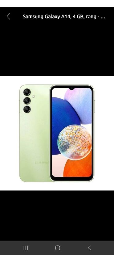 Samsung: Samsung Galaxy A14, 128 GB, rəng - Yaşıl, Sensor, Barmaq izi, İki sim kartlı lalafo.az -da Samsung: Samsung Galaxy A14, 128 GB, rəng - Yaşıl, Sensor, Barmaq izi, İki sim kartlı