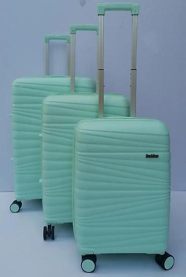 Putni koferi i torbe: Set kofera za putovanje – 3 komada, mint zelena boja - Tvrda školjka — 4