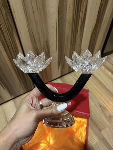 şam qəlibi: İki şamlıqdan ibarət dekorativ şamdan- TƏZƏ - Material: kəpəkli