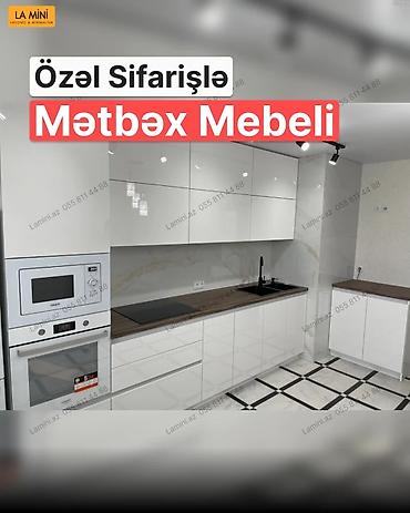 Sifarişlə mətbəx dəsti, Özü çəkən petlələr, Parlaq laminat
