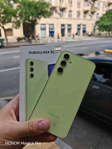samsung galaxy a54 qiymeti: Samsung Galaxy A54 5G, 256 GB, rəng - Yaşıl, Zəmanət, Sensor, Barmaq izi