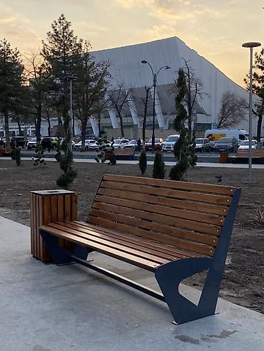 пластин: Скамейка Металл, Со спинкой, С крышей — 3