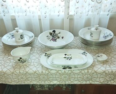 стеклянный обеденный стол: Nahar dəsti, rəng - Ağ