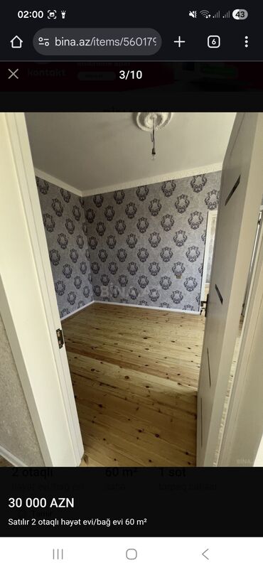 Bağ evlərinin satışı: Satılır: 2 otaqlı həyət evi/bağ evi – 60 m² - Ümumi sahə: 60 m² - — 4