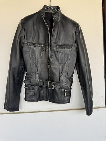 Muška odeća: Kožna jakna – crna, biker stil - Materijal: prava koža, glatka — 2
