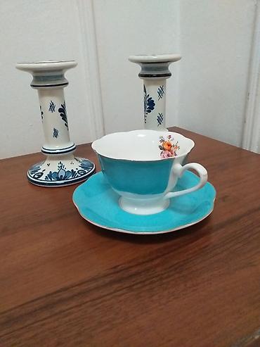 samdanlar: Çay dəsti, rəng - Mavi, Farfor — 1