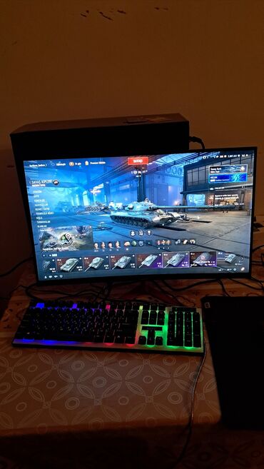 planşet üçün klaviatura: Gaming kompüter seti Komplektdə: - Sistem bloku (qara korpus) - 23.8
