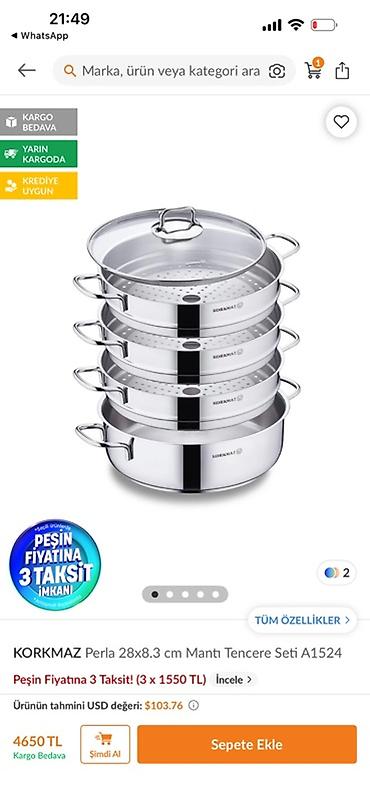 Набор для приготовления на пару KORKMAZ Perla A1524, 28 × 8,3 см -