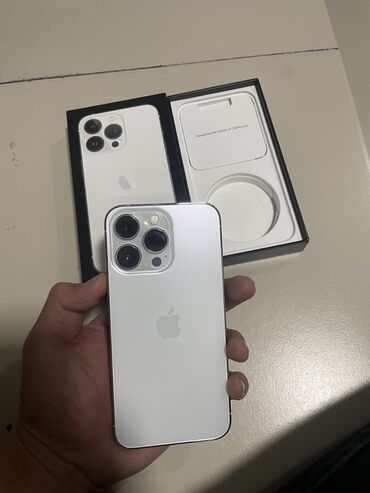 Apple iPhone: IPhone 13 Pro, Б/у, 256 ГБ, Белый, Чехол, Коробка, 82 %