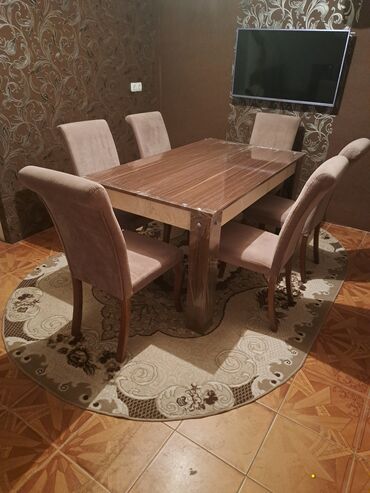 malaziya stolu: Для гостиной, Прямоугольный стол, 6 стульев