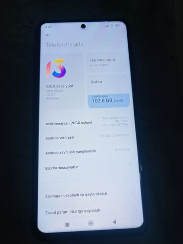 xiaomi qin f22 pro купить бишкек: Poco X3 Pro, Колдонулган, 256 ГБ, түсү - Көк, 2 SIM