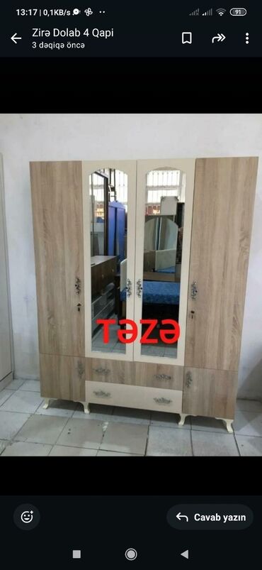 Dolablar: Yeni, Açılan, 4 qapılı Düz dolab, Qarderob, paltar dolabı, Azərbaycan — 7