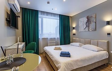 hotel osh: 1 комната, Бишкек Парк ТРЦ, Душевая кабина, Постельное белье, Кондиционер — 5
