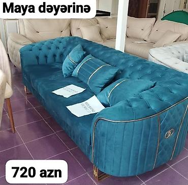 divan uzduyu: Maya dəyərinə – Zümrüd rəngli lüks divan - Parça: yumşaq, məxməri — 1