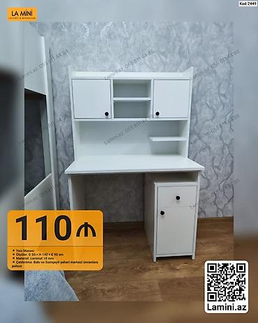 ag mebel: Düz masa, Stulsuz, Polkalı, Siyirməli, Sadə laminat — 1