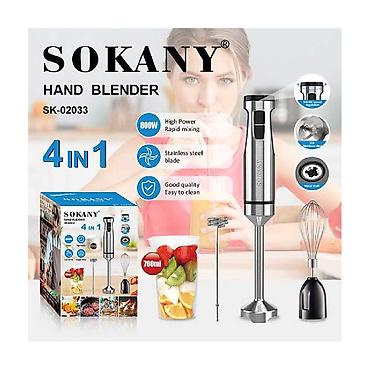 Блендеры: №: 1849 Məhsulun adı: Blender Sokany SK-02033, 0.7 l, Boz Brend — 1