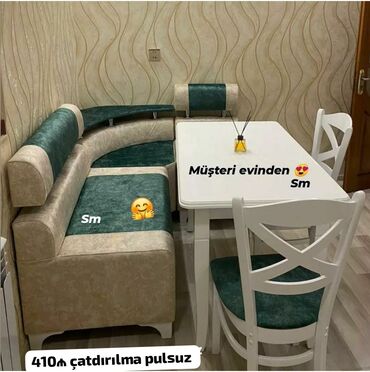divan üstü: Künc divan və masa desti yeni