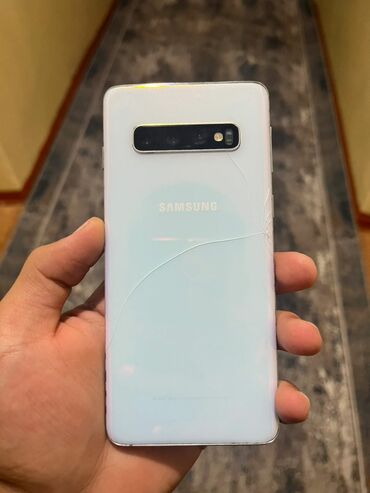 samsung t9: Samsung Galaxy S10, Б/у, 128 ГБ, цвет - Белый, 1 SIM