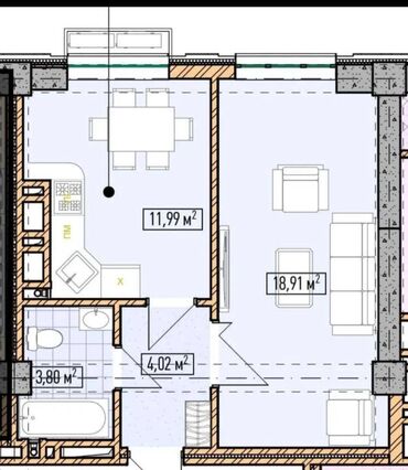 купить квартиру в ипотеку с первоначальным взносом: 1 комната, 40 м², Элитка, 3 этаж, ПСО (под самоотделку)