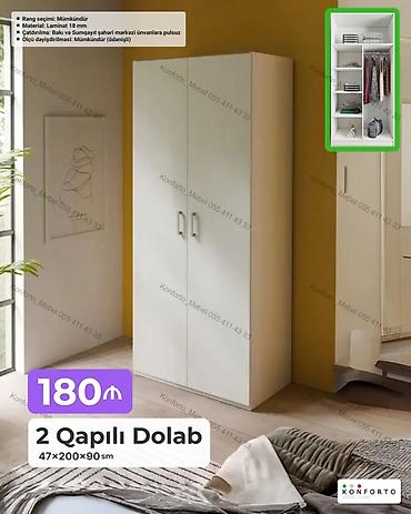 Mebel: 2 qapılı dolab Ölçü: 47×200×90 sm Material: 18 mm laminat Rəng — 1