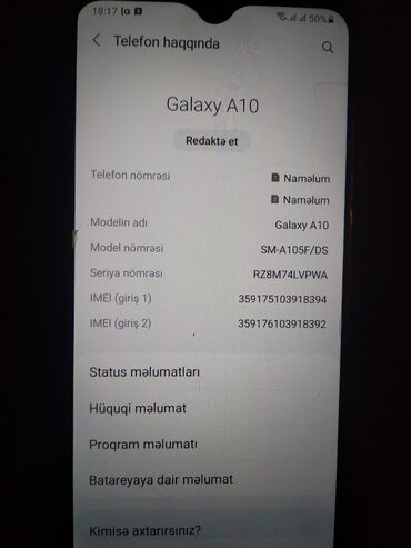 samsung telefon qiymetleri: Samsung Galaxy A10, 32 ГБ, Две SIM карты