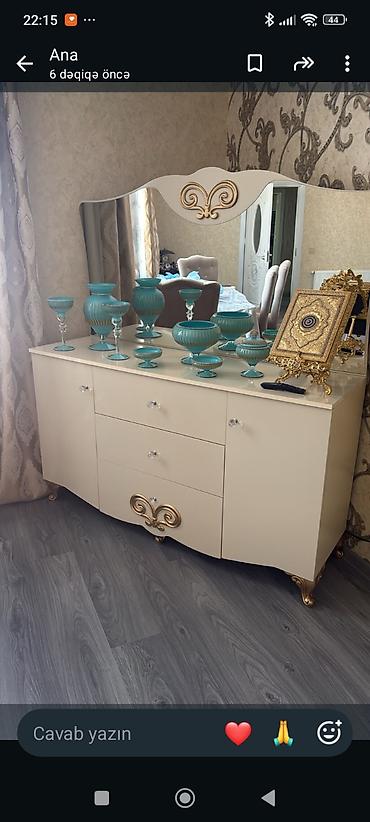 стол комод: Klassik üslubda güzgülü konsol/komod - Rəng: krem (bejin açıq — 2