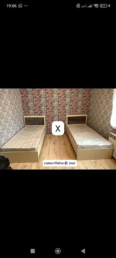 Ev üçün mebel: Tək nəfərlik çarpayılar və matraslar - Minimalist üslubda, bej rəngli — 1