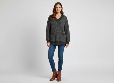 czerwony sweter: Women`s sweater, size L