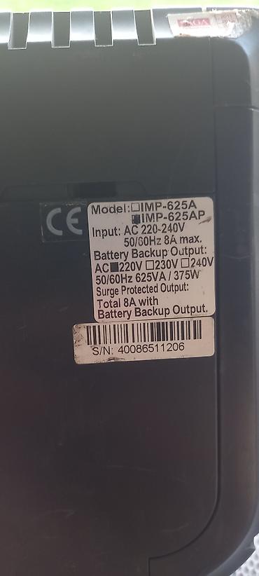 gaming pc rtx 3060: UPS (Güc qoruyucu və batareya ehtiyatı) Model: IMP-625A / IMP-625AP — 2